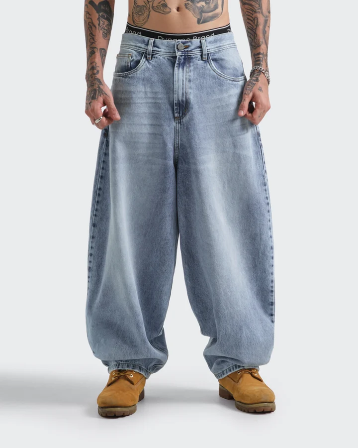 Jeans Azul Barrel Stone Fade