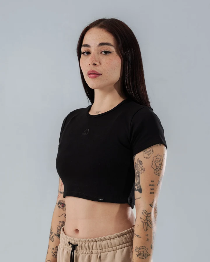 Crop Top Para Mujer Essential Black